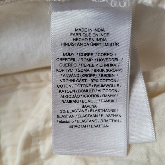 Polo Ralph Lauren Wide Leg Cropped Pants Size 8 White Beachy Coastal Minimalist - Picture 6 of 11